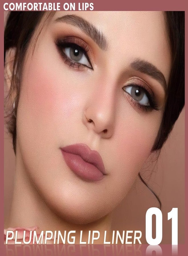 سويكي قلم تحديد الشفاه SUAKE Plump Matt Lipstick Lipliner Pencil Pack، قلم مقاوم للماء مع أداة دمج سيليكون لتحديد وتشكيل الشفاه، تركيبة كريمية ناعمة تدوم طويلاً لترطيب الشفاه - 01 Plum - Image 2